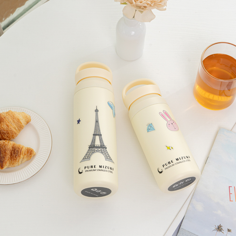 퓨어미즈키 누구나 스테인리스 SUS304 텀블러 꾸미기 스티커 포함 350ml, 1개 - 메인 이미지