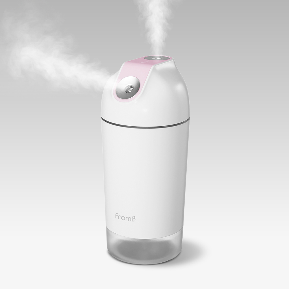 프롬비 미니 탁상용 휴대용 무선 가습기 더블미스트 500ml FA128 인디핑크