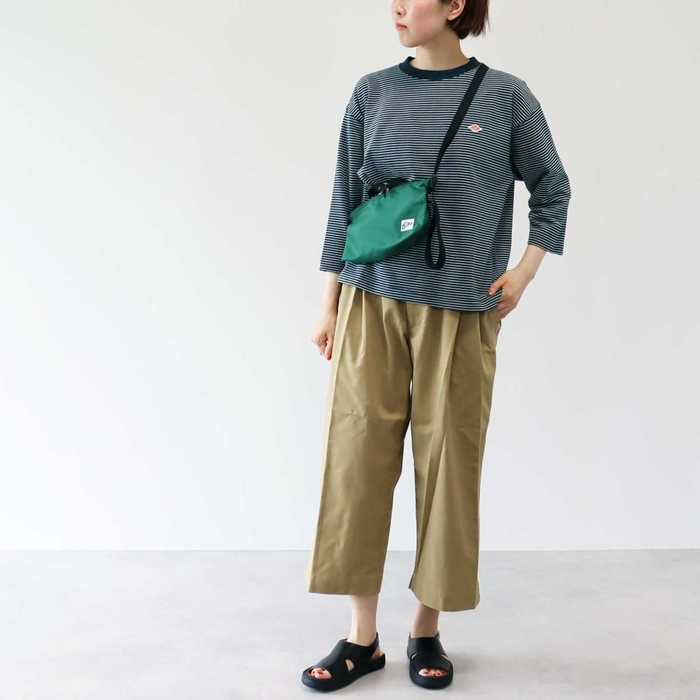 단톤 여성 라운드넥 7부 스트라이프 티셔츠 25FW DT-C0131TCB 베이지/그레이 S - 상세 이미지 2