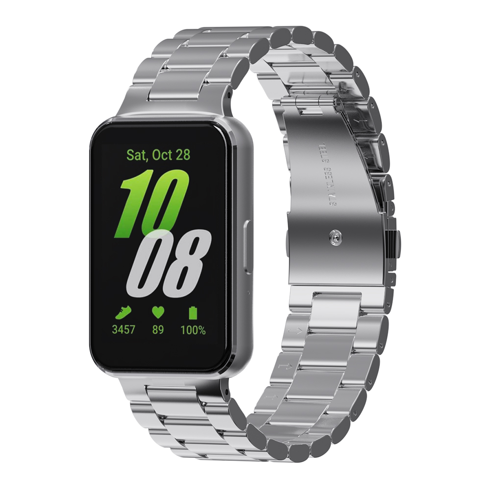 갤럭시 워치 스트랩 메탈 시계줄 밴드 클래식 갤럭시핏3, 실버 제품 이미지