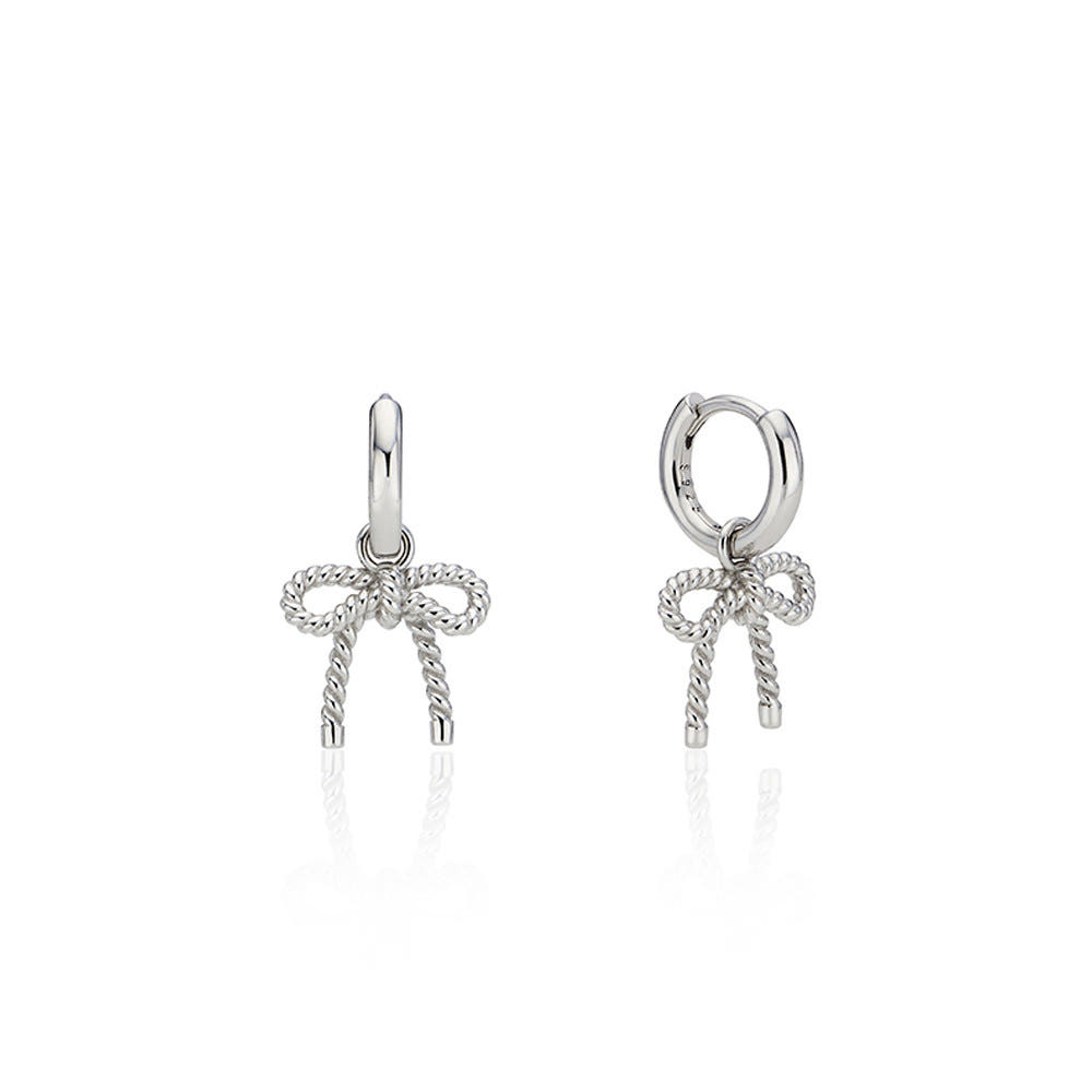 [바이이에르] [925 silver] Ribbon twist one touch earrings (Silver) BH6E39653W9XXX - 상세 이미지 2