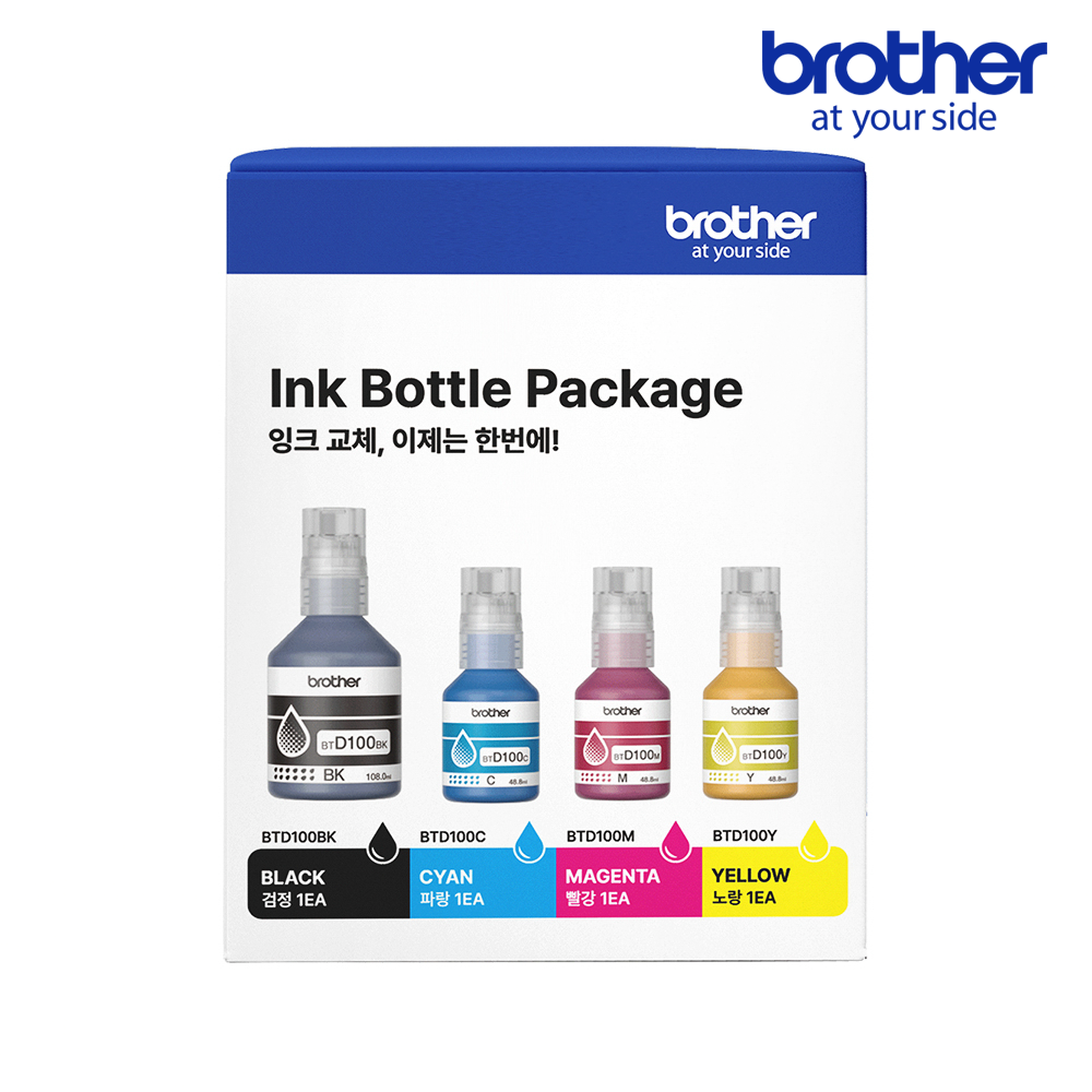 브라더 정품잉크 BTD100BKCL (4PK) / T236 T436W T536DW T730DW T930DW