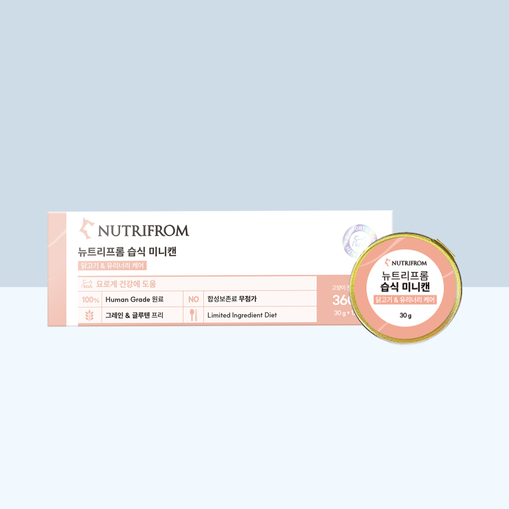 뉴트리프롬 건강케어 고양이 습식캔 미니캔 닭고기+유리너리, 30g, 24개 - 상품 이미지