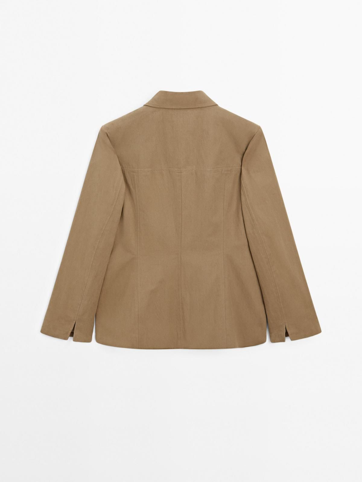 마시모두띠 테일러드 코튼블렌드 싱글버튼 블레이저 6711/800 BEIGE - 상세 이미지 4