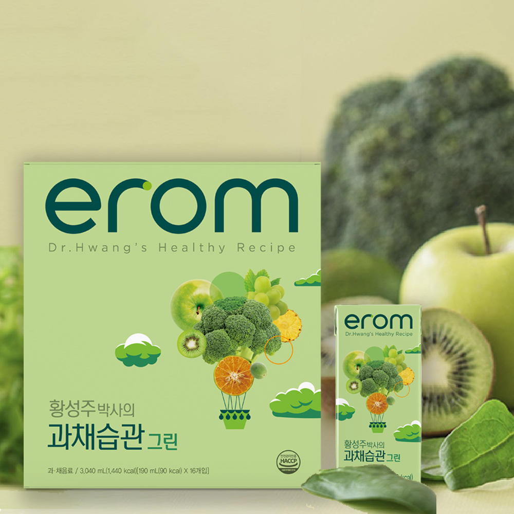 황성주 파인에플 샐러리 주스 과채습관 그린 190ml 16팩