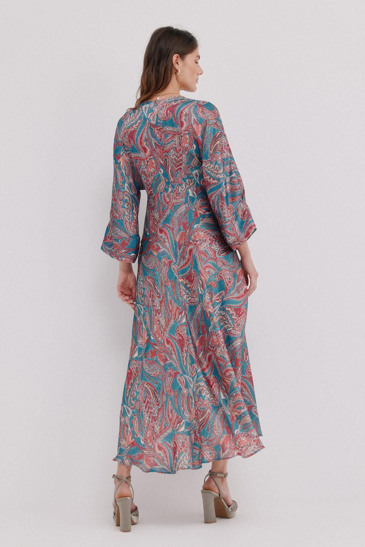 호스 인트로피아 멀티컬러 플로럴 브이넥 미디 원피스 8222116 MULTICOLOR - 상세 이미지 4