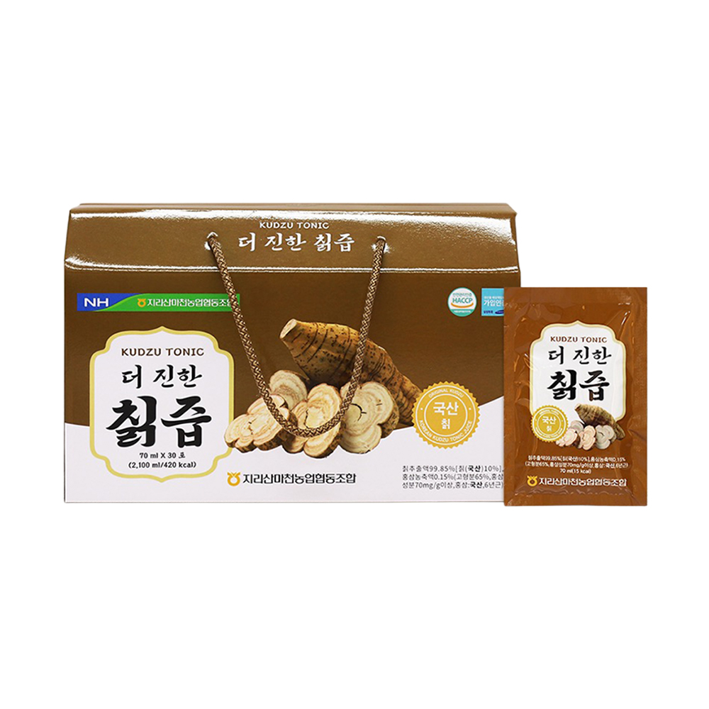 지리산마천농협 더진한 칡즙 70ml 30포x1박스 100%국내산칡 6년근홍삼 해썹시설 - 상품 이미지