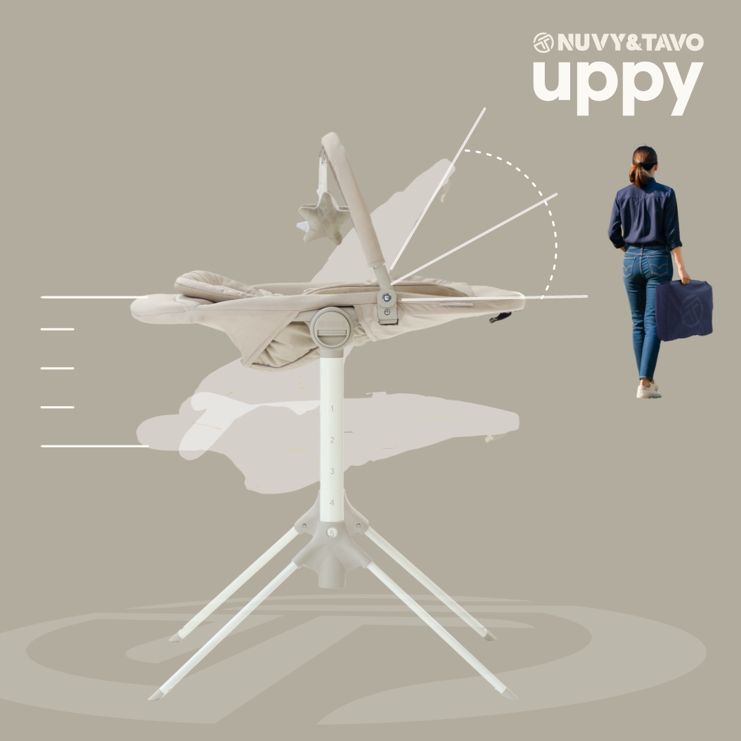 [누비앤타보] 휴대용 아기침대+하이체어 UPPY(업피) 뉴본세트 출산선물 하이브리드 유아가구