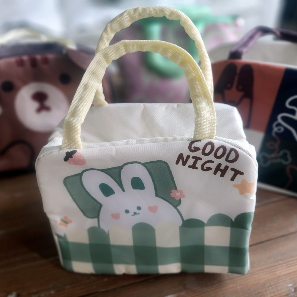 보온보냉백 쿨러백 도시락가방 토끼 강아지 귀있는 입체곰 택1 직장인 도시락 피크닉 소풍 - 메인 이미지