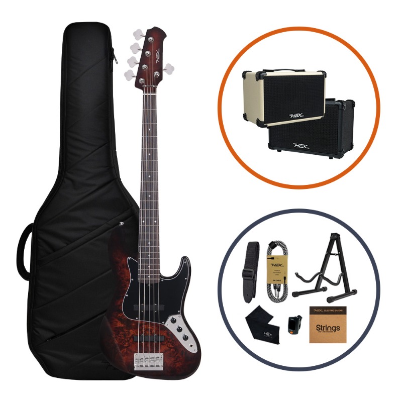 헥스 B365 5현 베이스기타 앰프 패키지