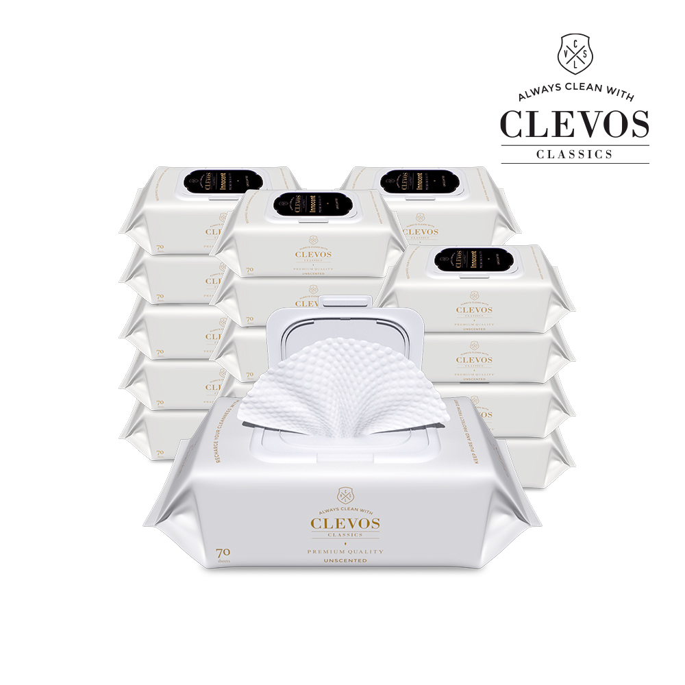 클레보스 도톰한 유아 신생아 아기 물티슈 이노센트 캡형 70매 20팩