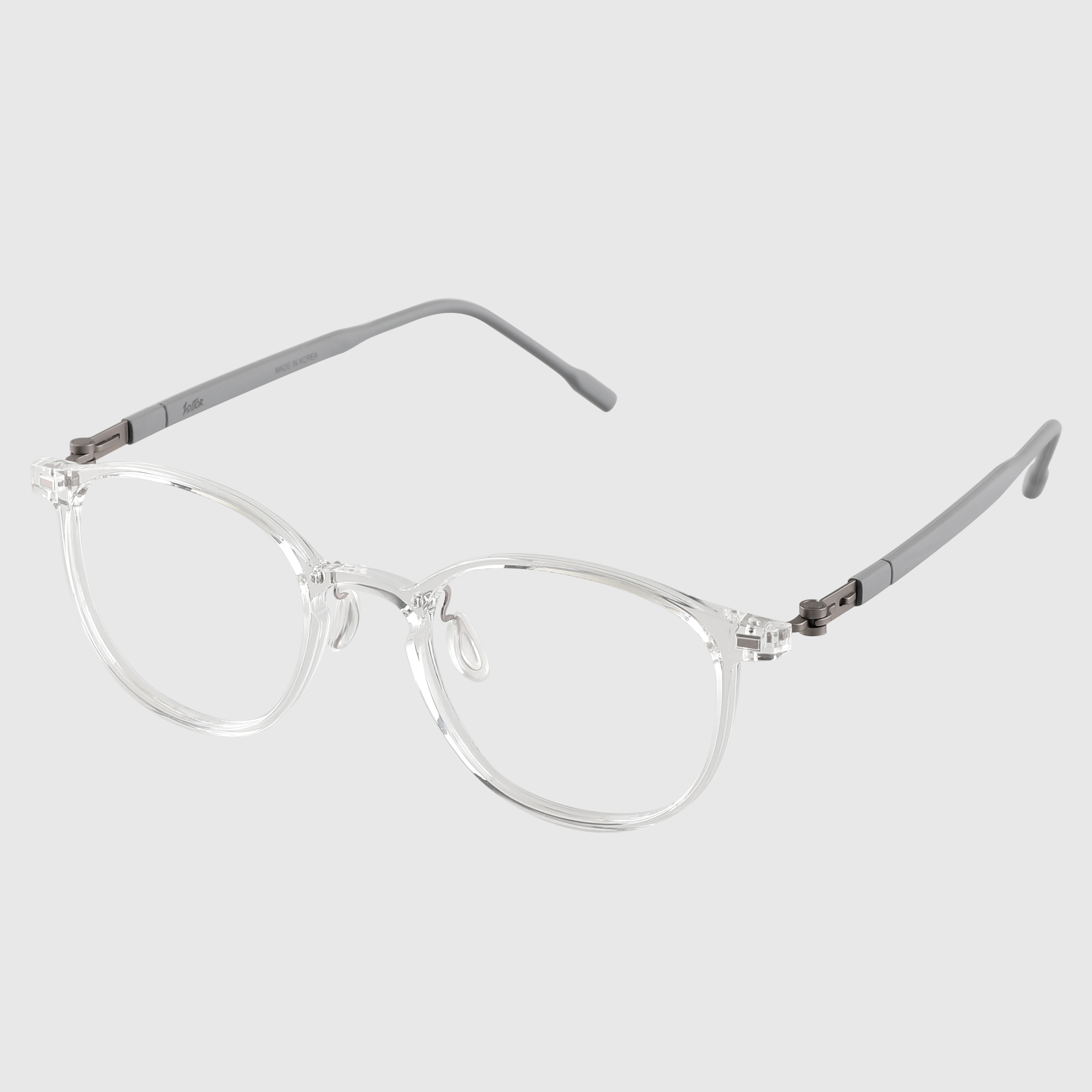 블루라이트차단 국산 나사없는 뿔테 빅사이즈 라운드 투명 안경테