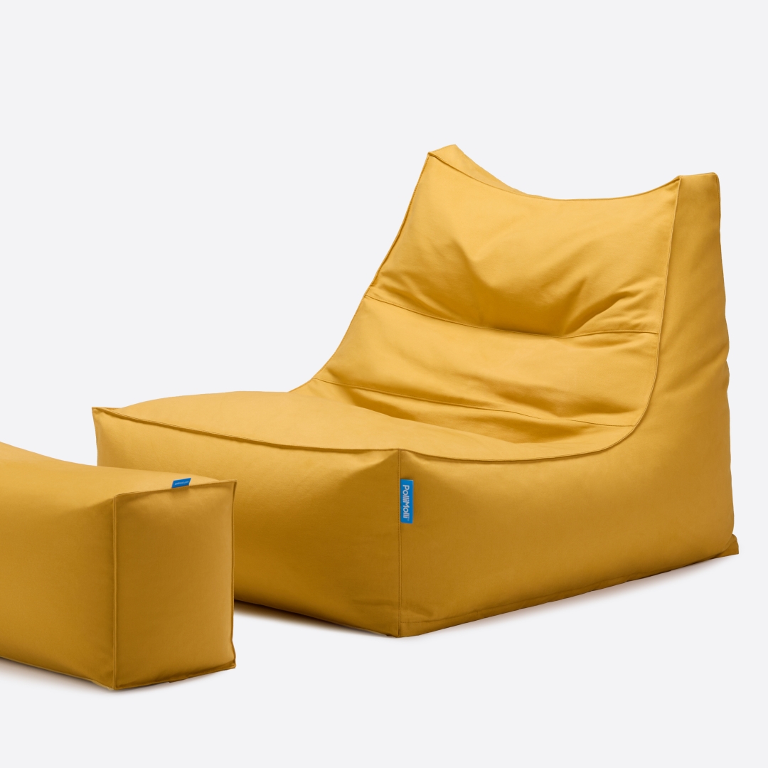 폴리몰리 빈백소파 1인용 대형 607C 코튼 좌식 쇼파, 클래식 옐로우 (메시속커버, 선택안함)