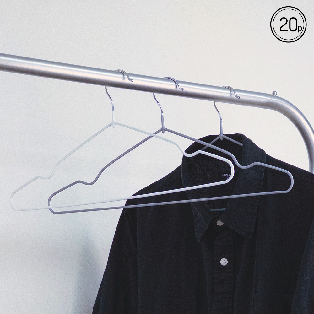 [라운지 전용] 20개입 논슬립 옷걸이 어깨뿔방지 티셔츠 나시 옷걸이 슬림