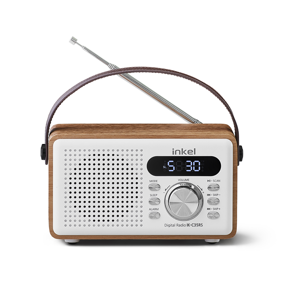 인켈 IK-C35RS 휴대용 레트로 블루투스 스피커 FM 라디오 시계 알람 올인원 - 상품 이미지