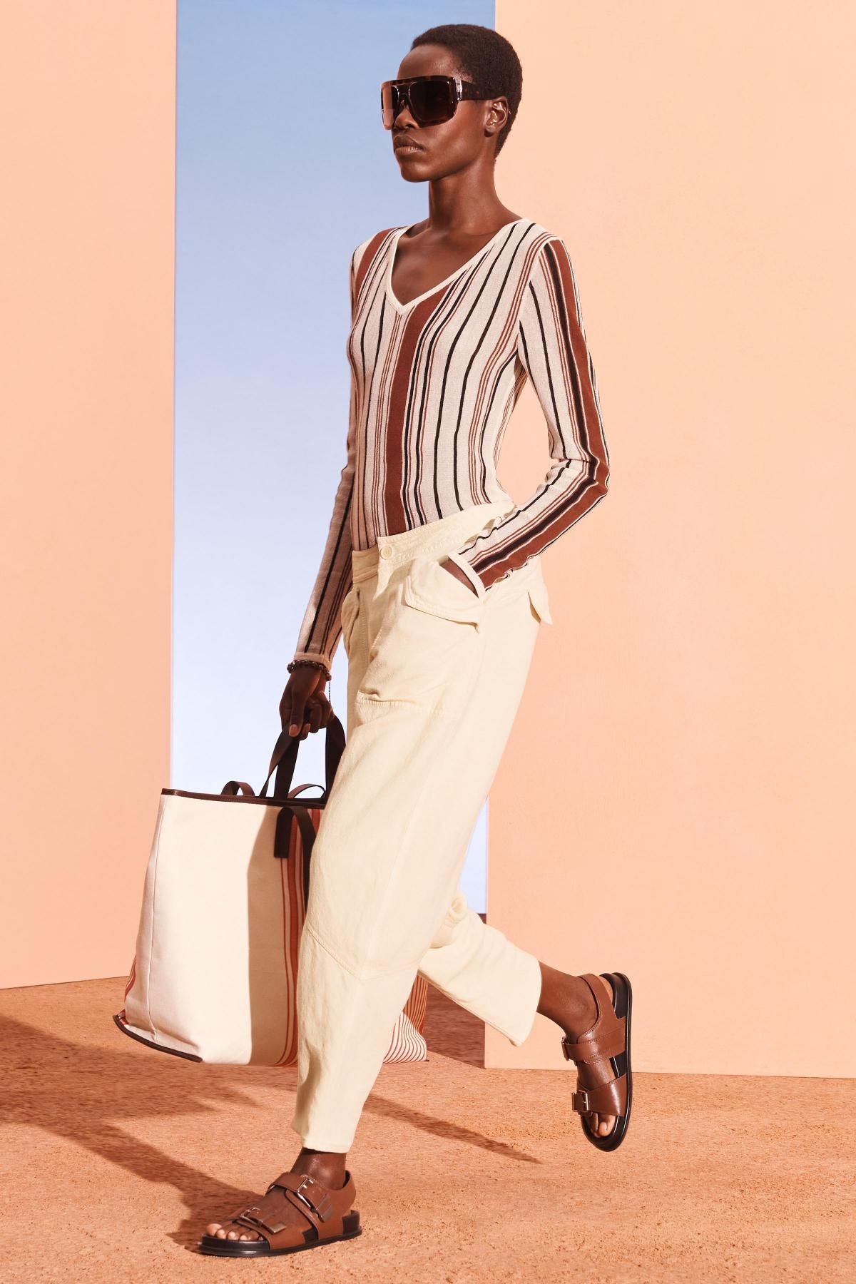 자라 스트라이프 브이넥 린넨혼방 니트 스웨터 2893/900 STRIPED - 상세 이미지 4
