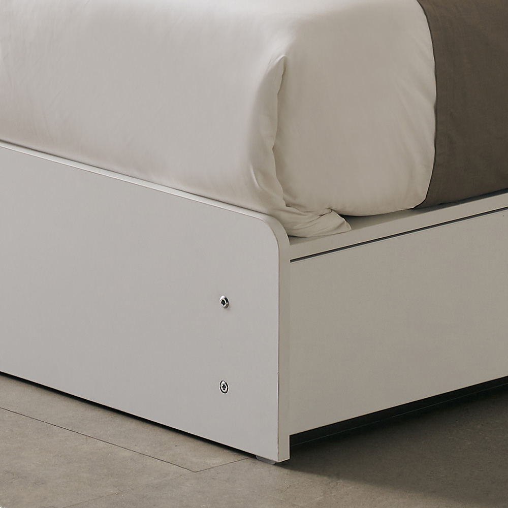 보루네오 모엘 무헤드 평상형 3단서랍형 벙커형 침대프레임 SS(슈퍼싱글), 화이트아이보리