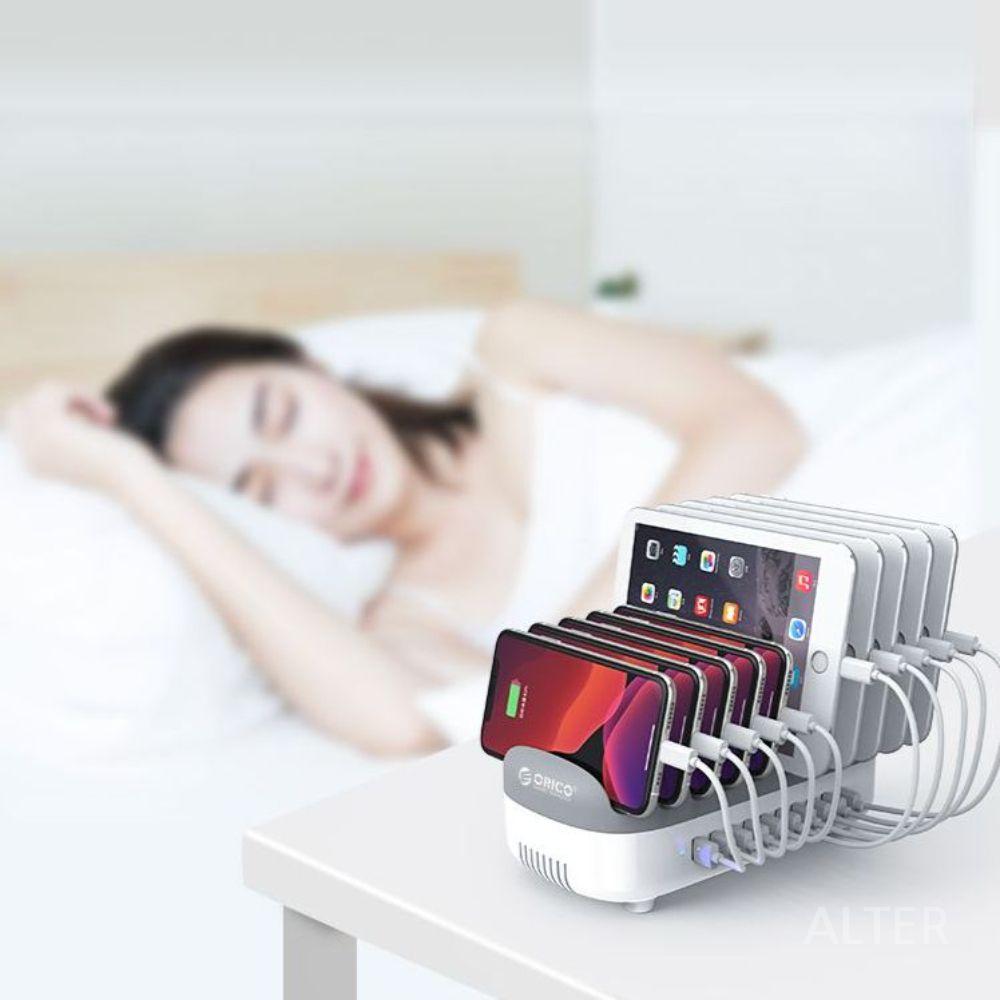 USB 충전기 멀티포트 휴대폰 고출력 급속 충전 스테이션 10포트 USB 충전기-화이트+팬 - 상세 이미지 3