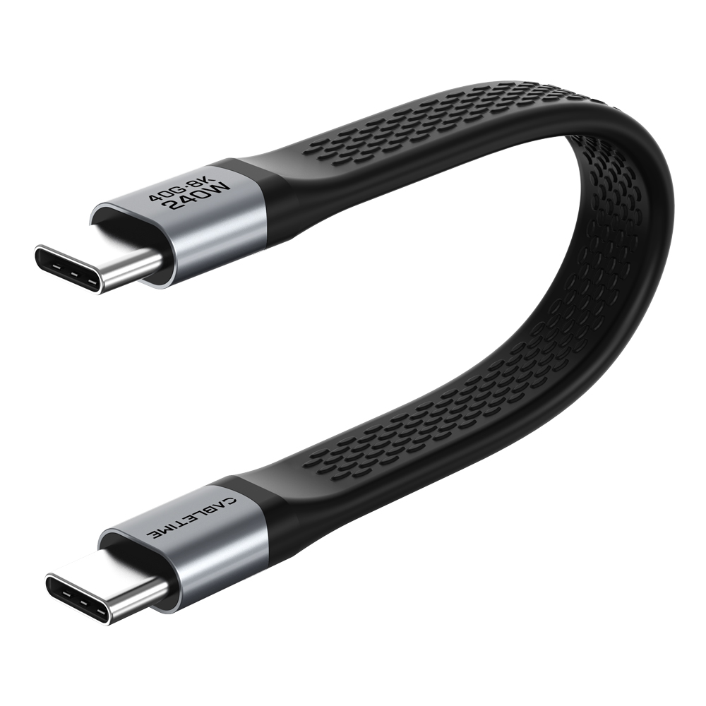 케이블타임 USB4 8K 40Gbps 240W C to C타입 플랫 고속 충전 케이블 CU45B 썬더볼트 3 4 호환 - 상품 이미지