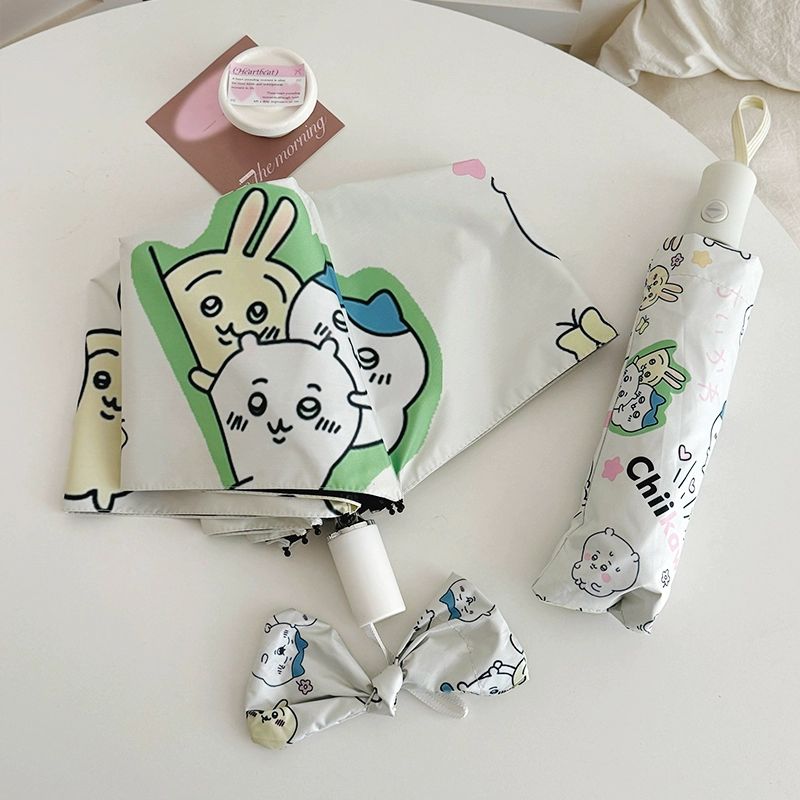 치이카와 우산 양산 수동 자동 먼작귀 자외선 차단 암막 양우산 3단 접이식 경량 소형 치이카와 수동형 - 상세 이미지 4