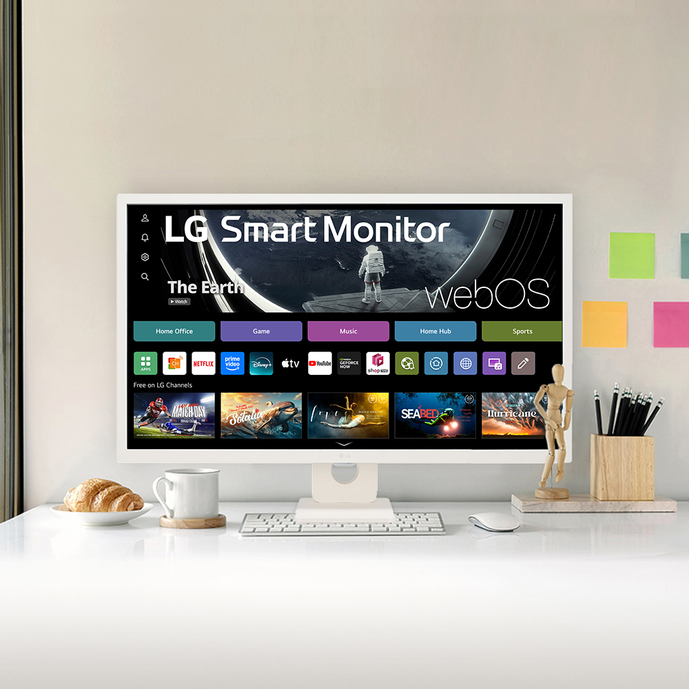 [혜택가 33만] LG 32SR50F 80cm(32인치) 스마트TV IPS패널 IPTV FHD 모니터 화이트 USB 단자 내장스피커