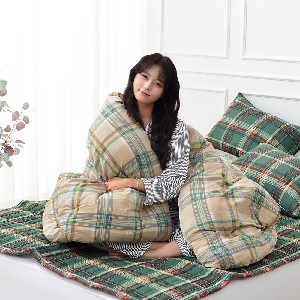 피노키오 체크 옥수수솜 알러지케어 먼지없는 구름 가을 겨울 이브자리 차렵 이불 SS