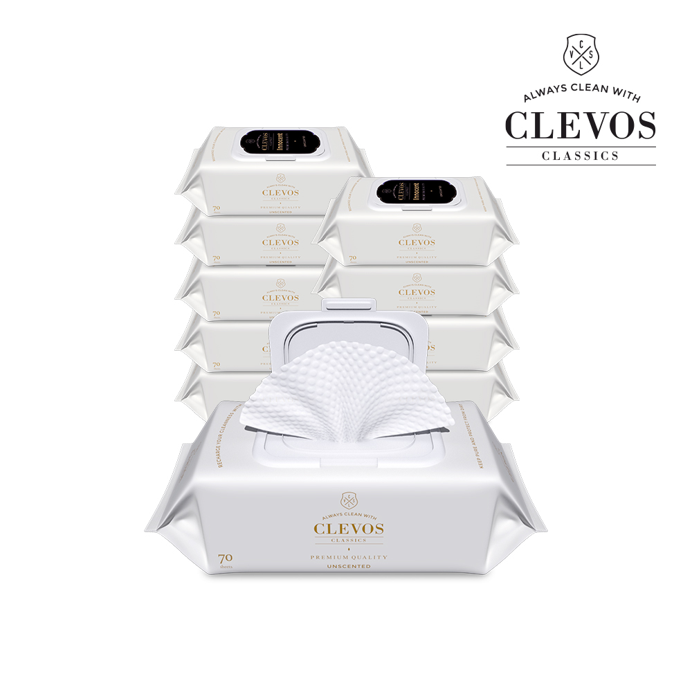 클레보스 유아 아기 신생아 물티슈 대용량 두꺼운 도톰한 엠보싱 BEST 이노센트 화이트 70매 캡형 20팩