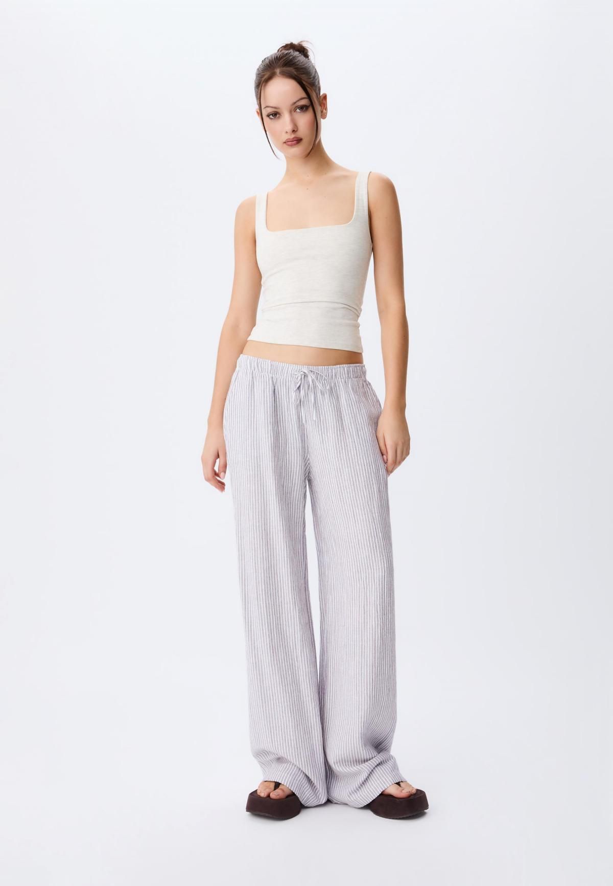 스트라디바리우스 베이직 스퀘어넥 민소매 탑 8044/655 GREY MELANGE - 상세 이미지 5