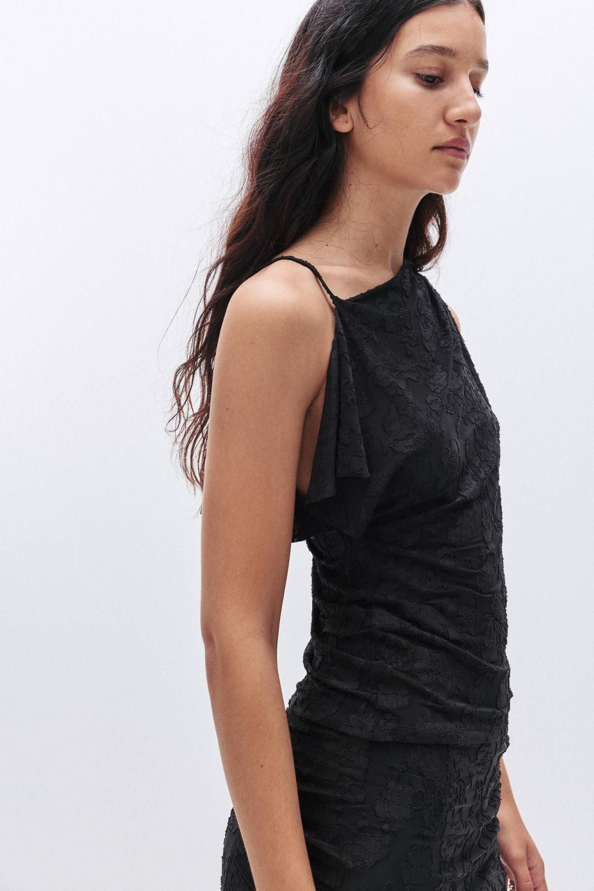 풀앤베어 블랙 비대칭 캐미솔 탑 7150/386 BLACK - 상세 이미지 5