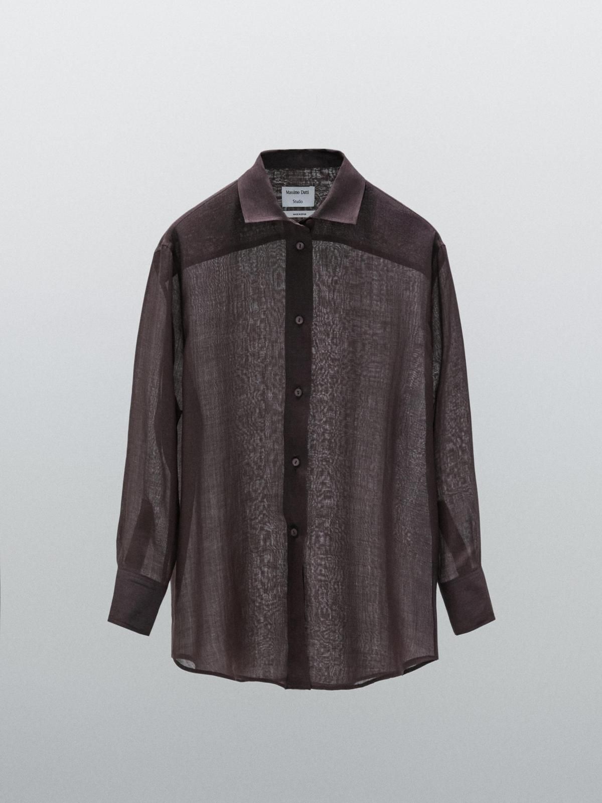 마시모두띠 트렌디 시스루 라미 롱 셔츠 9407/954 BROWN - 상품 이미지