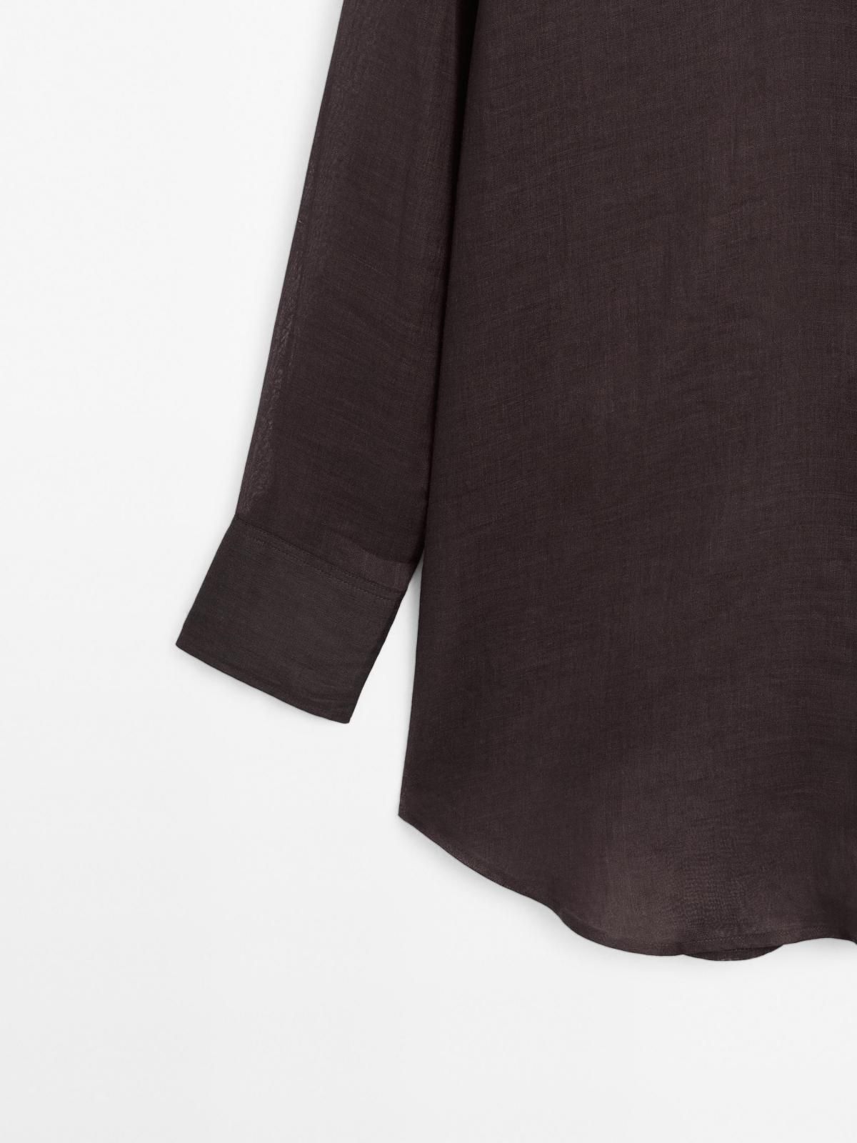 마시모두띠 트렌디 시스루 라미 롱 셔츠 9407/954 BROWN - 상세 이미지 5
