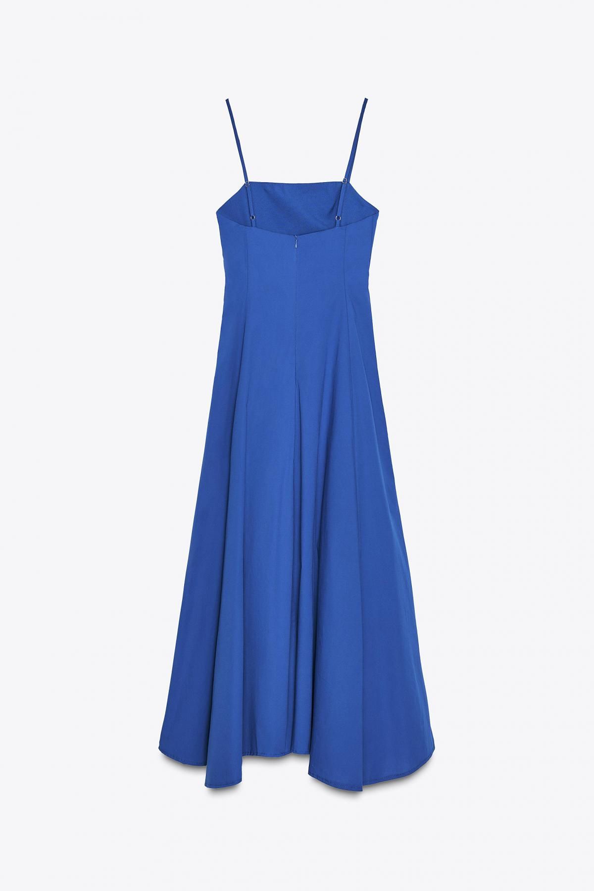 자라 비대칭 스트랩 블루 미디 원피스 3152/217 CORNFLOWER BLUE - 상세 이미지 5