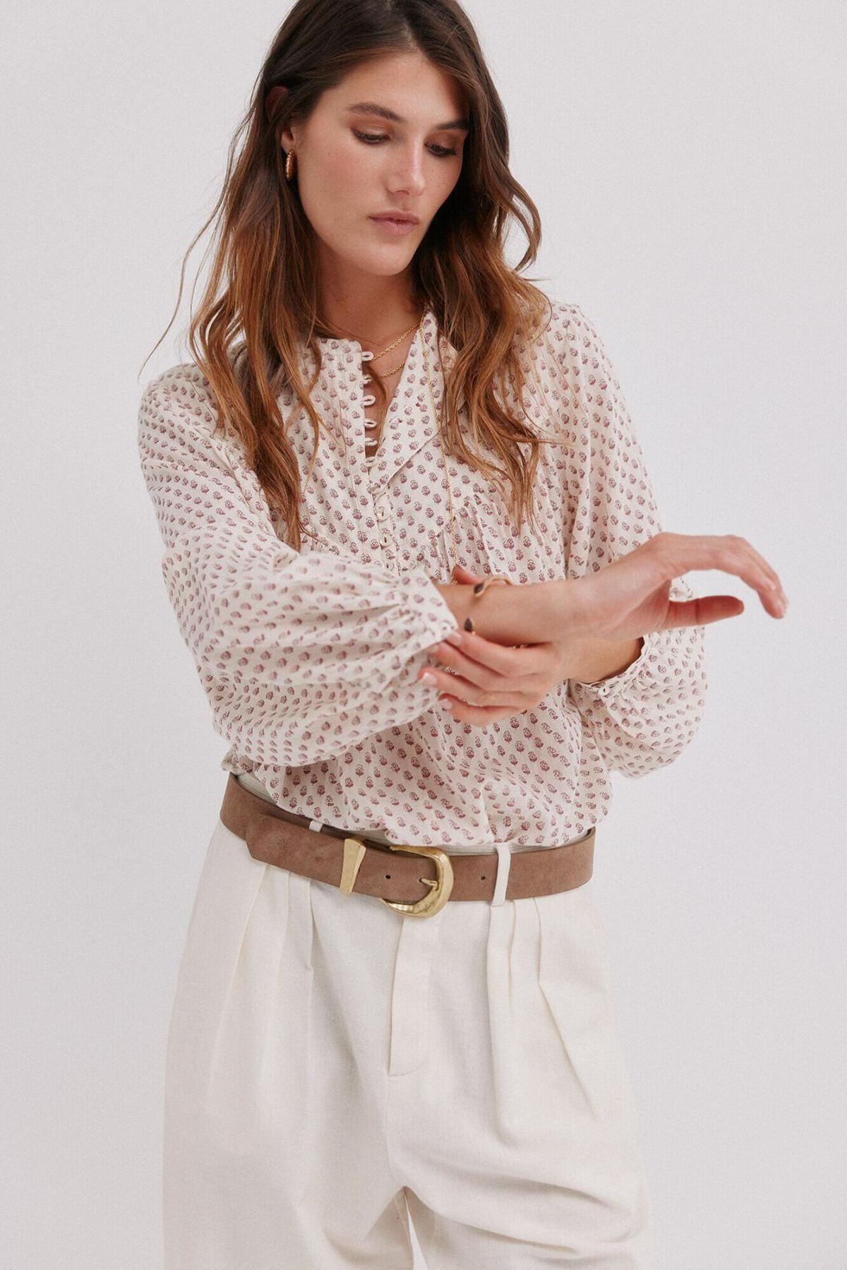 호스 인트로피아 제네바 프린트 블라우스 6282661 MULTICOLOR