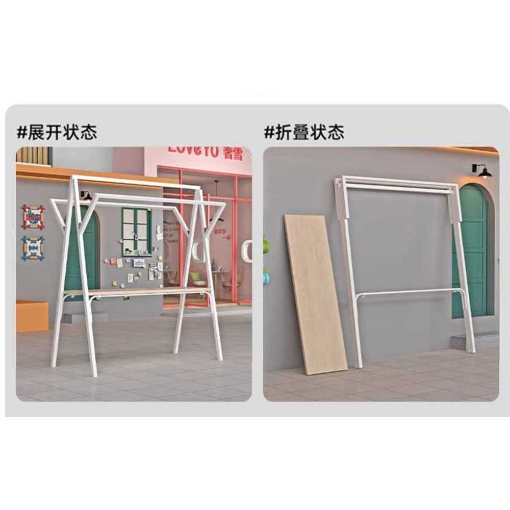 휴대용 접이식 매대 플리마켓 행사용 진열 테이블 130x60x200cm+옐로우 - 상세 이미지 3