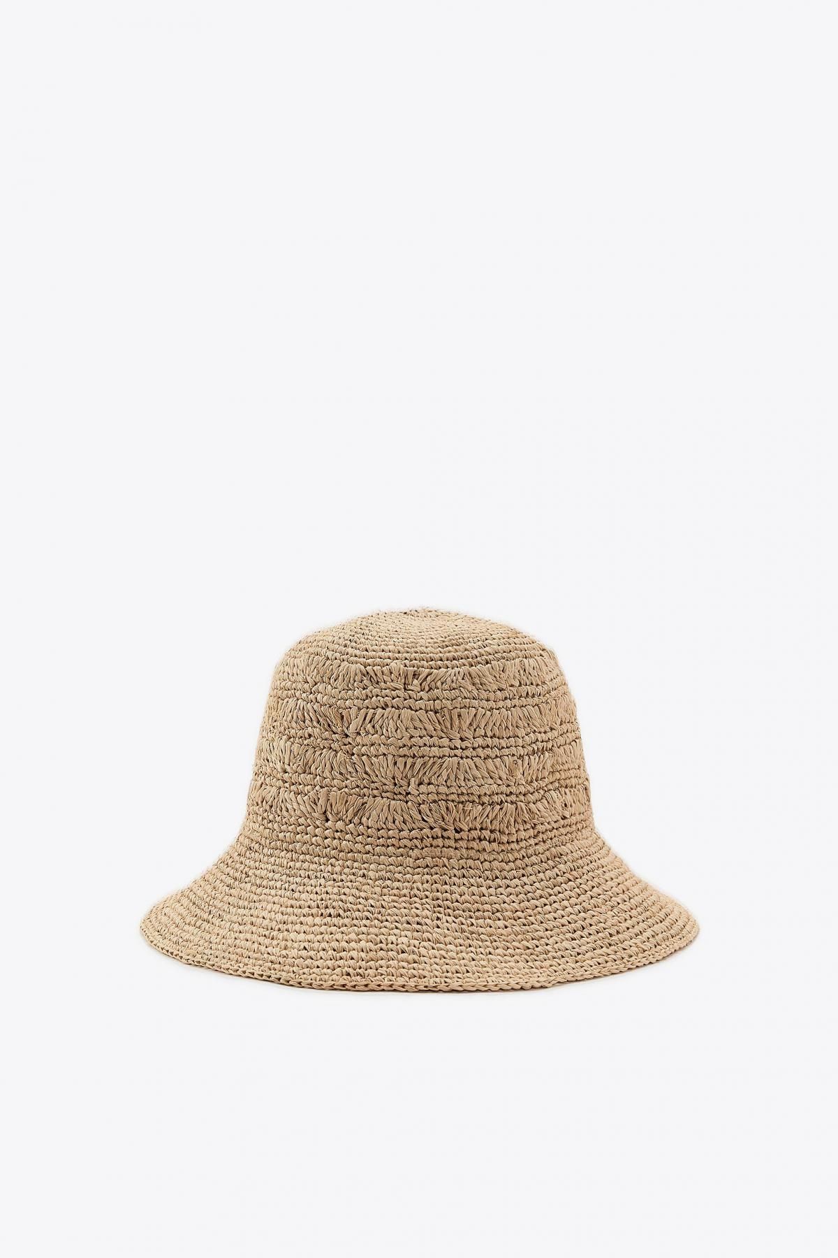 자라 내추럴 라피아 브레이드 버킷햇 0653/237 LIGHT BEIGE - 상품 이미지