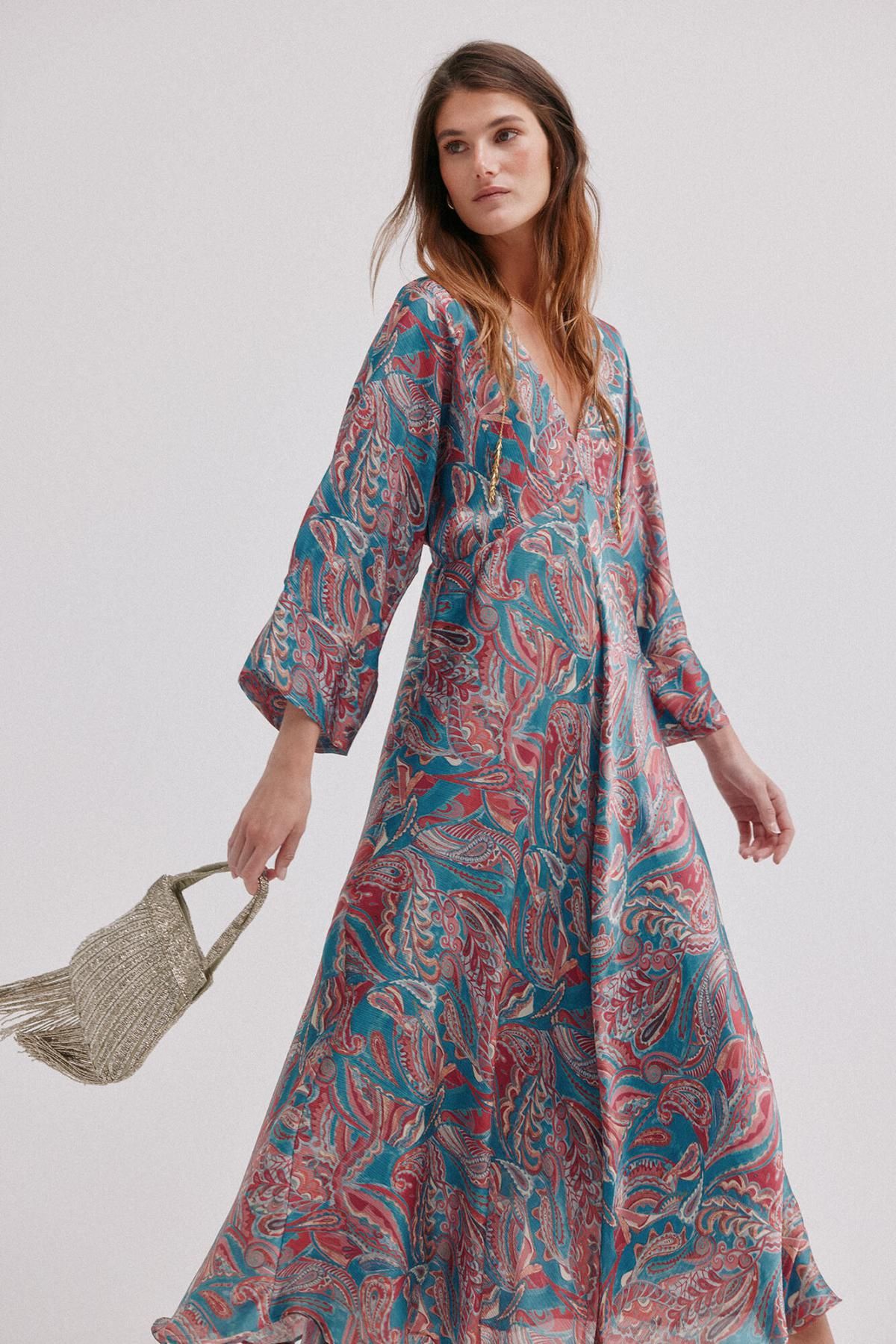 호스 인트로피아 멀티컬러 플로럴 브이넥 미디 원피스 8222116 MULTICOLOR - 상세 이미지 5