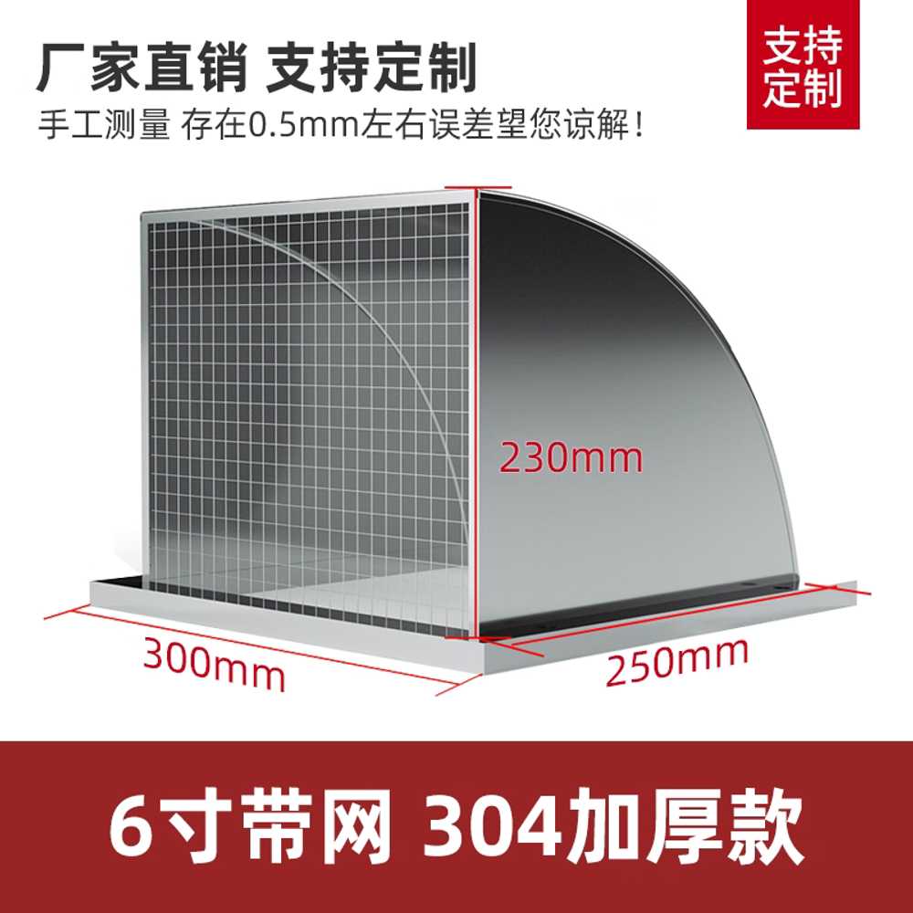환풍구 커버 환기구캡 루바 그릴 공기창 부엌 스텐 25cm - 상세 이미지 3