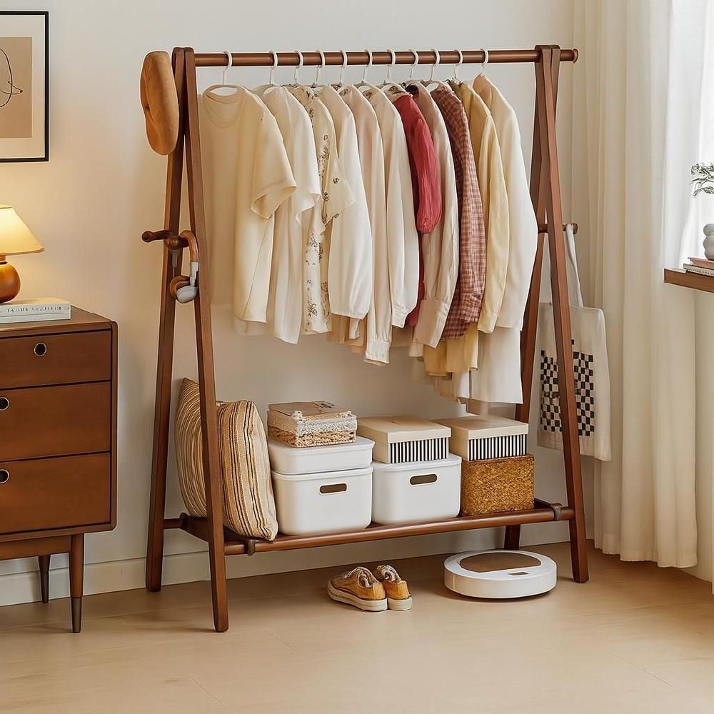 원목 스탠드행거 드레스룸 원룸 인테리어 옷걸이 오크 60cm