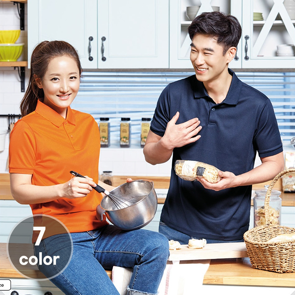 (7color)쿨론시원한반팔기능성 카우스티셔츠(소매시보리)식당 음식점 가게티 단체티 홀서빙복 - 상세 이미지 2
