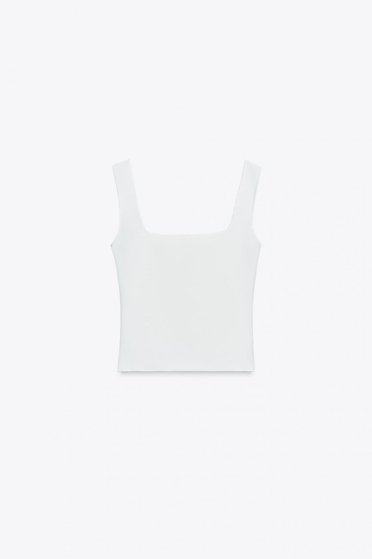 자라 플라워 자수 스트레치 크롭 탑 5584/123 WHITE - 상세 이미지 5