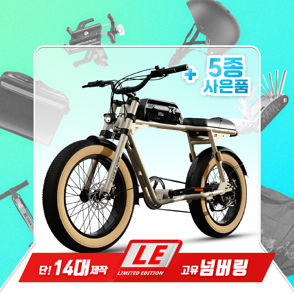 [PM보험] BR3 카페레이서 리미티드 국내 14대 48V 500W 20AH 전기자전거 - 상품 이미지
