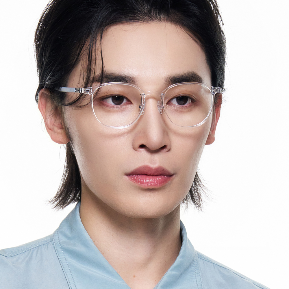 블루라이트차단 국산 나사없는 뿔테 빅사이즈 라운드 투명 안경테