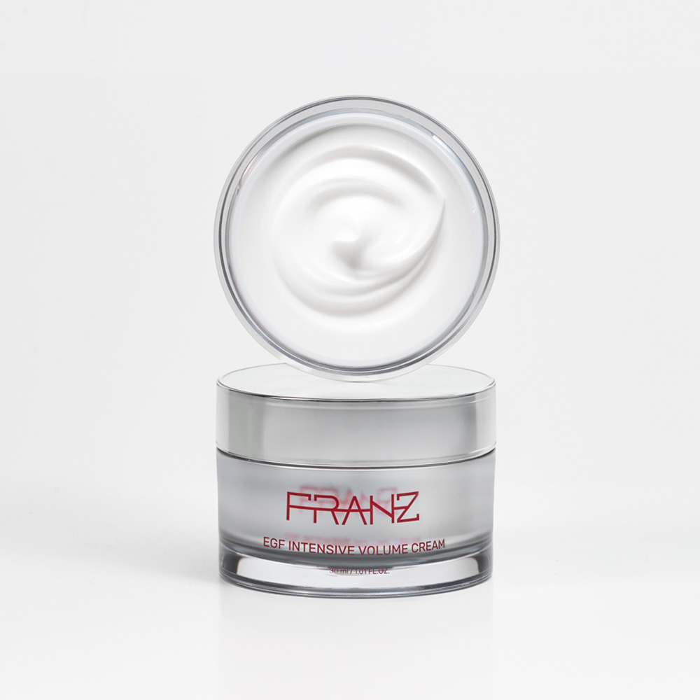 프란츠 인텐시브 볼륨 EGF 1PPM 재생 크림 30ml, 피부과 레이저 재생 관리 후 점뺀후 진정 고함량 리포좀 이지에프 - 상품 이미지