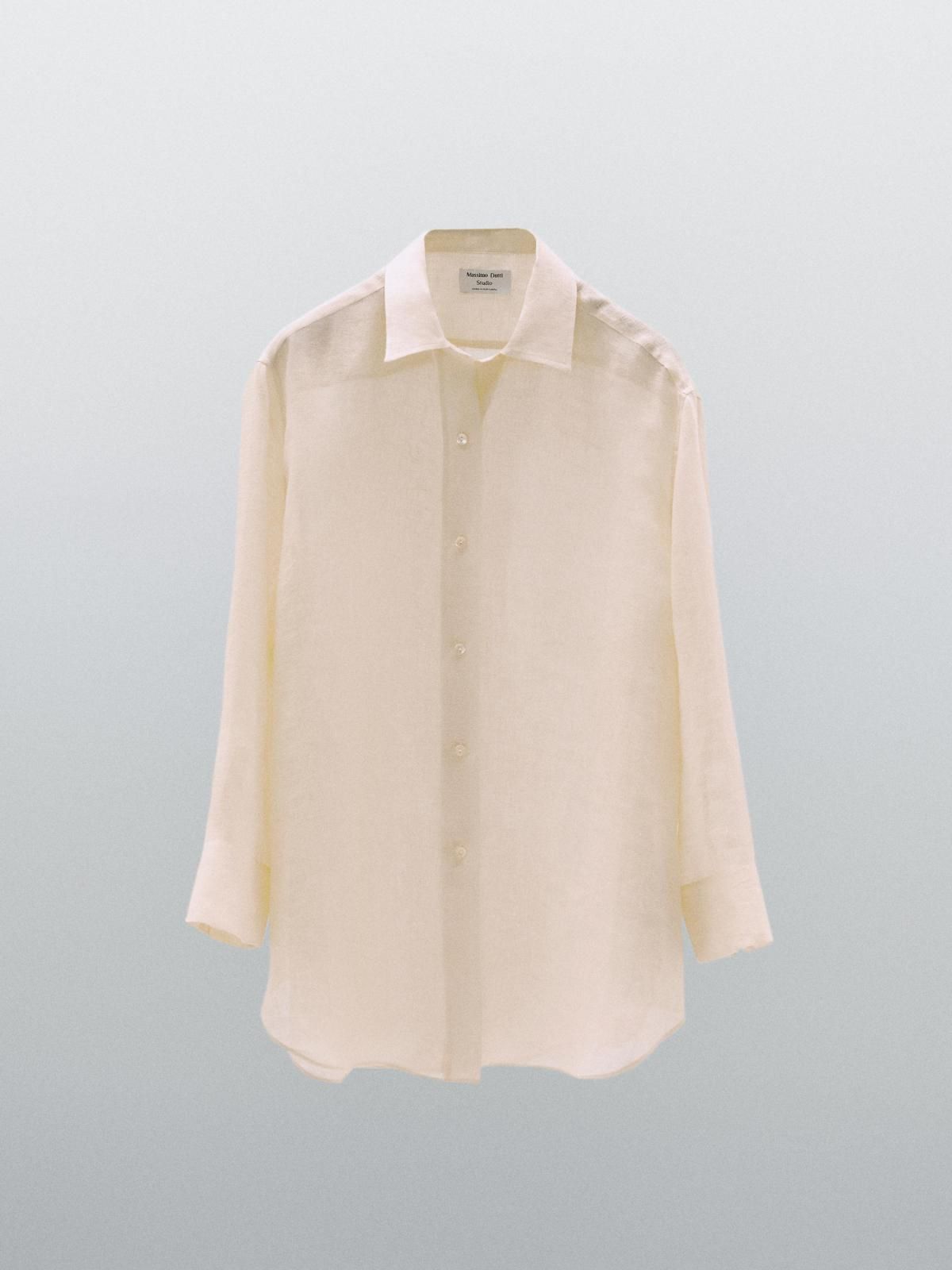 마시모두띠 프리미엄 린넨 롱슬리브 셔츠 9301/950 YELLOW - 상품 이미지