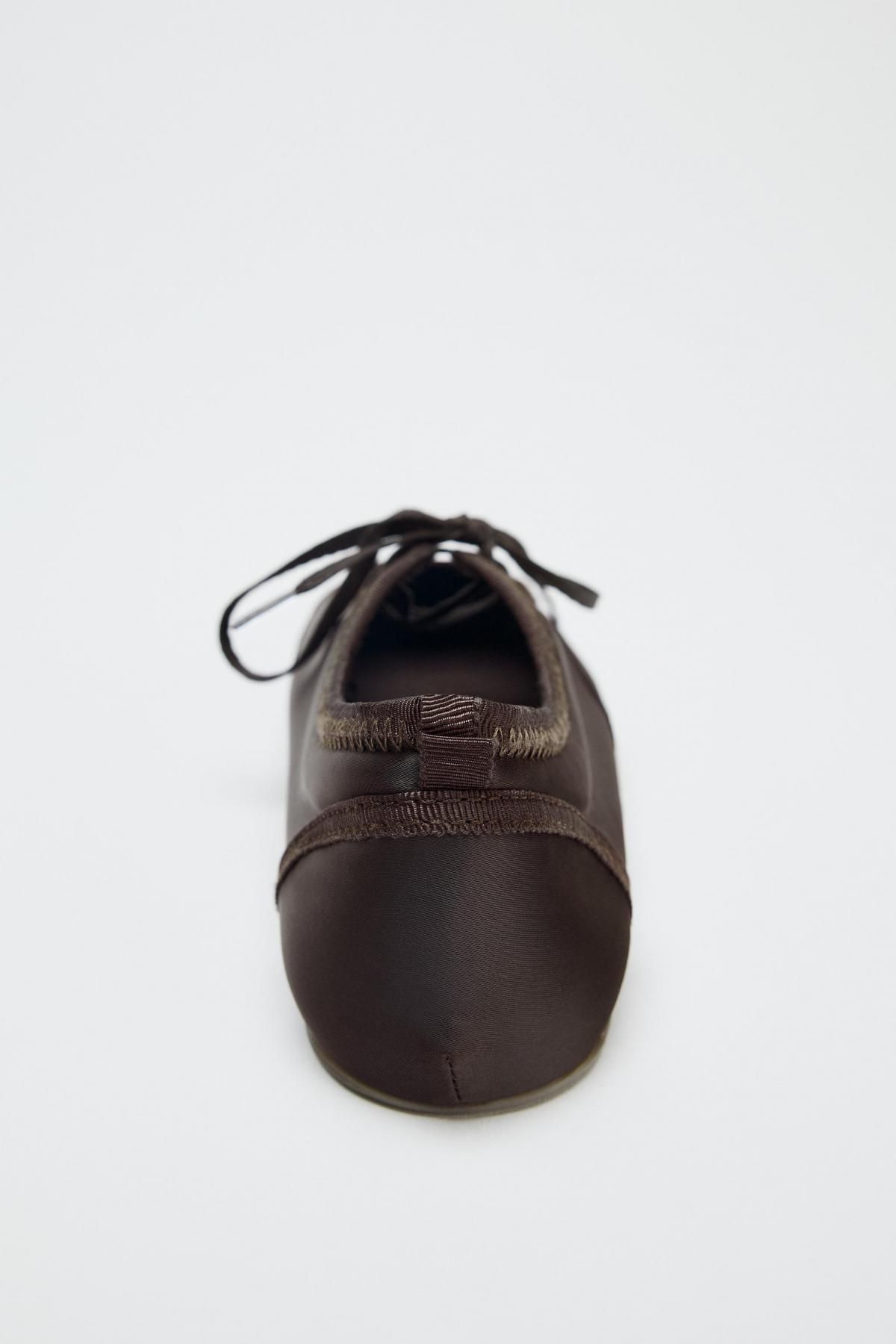 자라 스포츠 발레리나 레이스업 플랫슈즈 5205/610 BROWN - 상세 이미지 5