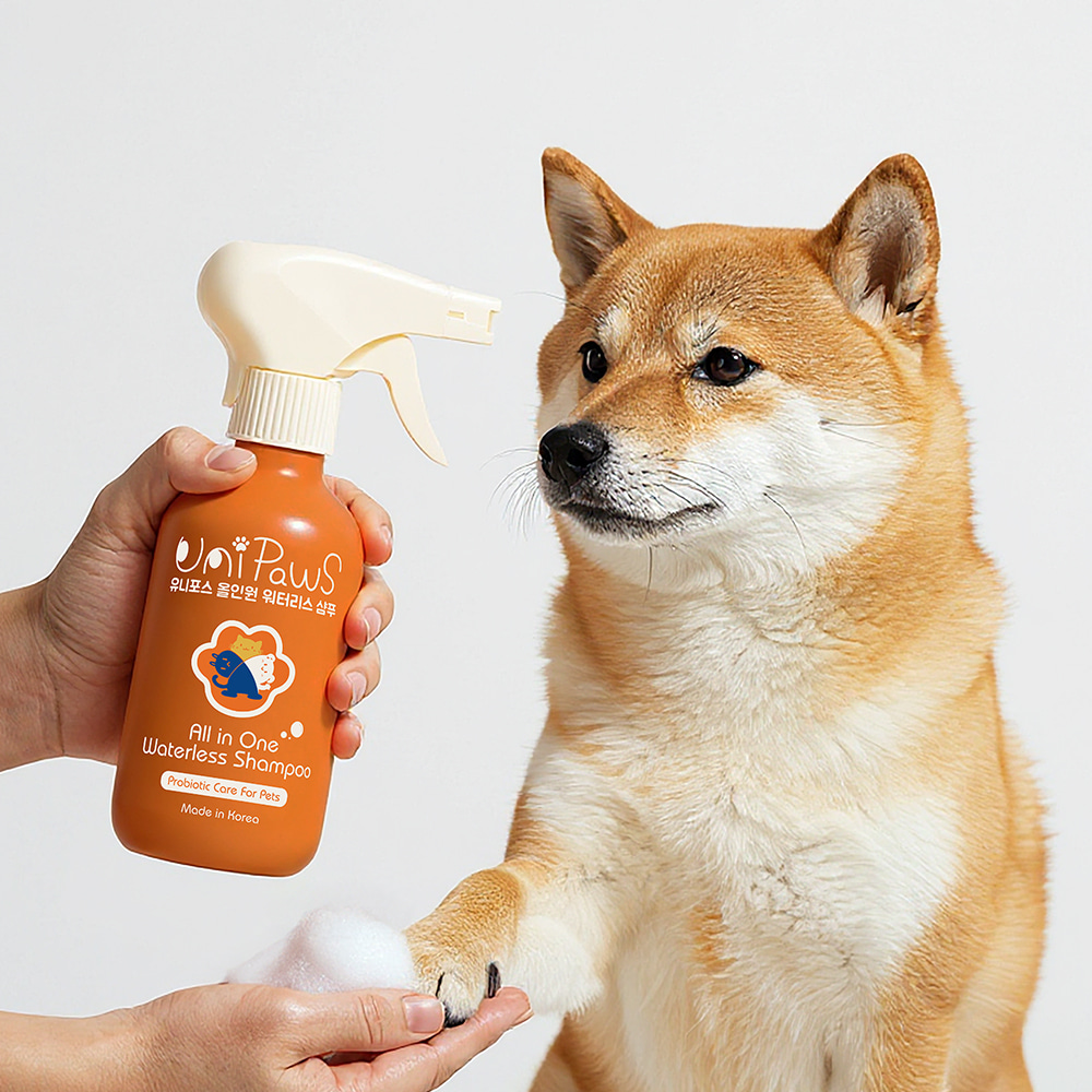 유니포스 올인원 워터리스 샴푸 260ml 강아지 고양이 거품 목욕 저자극 - 상세 이미지 3