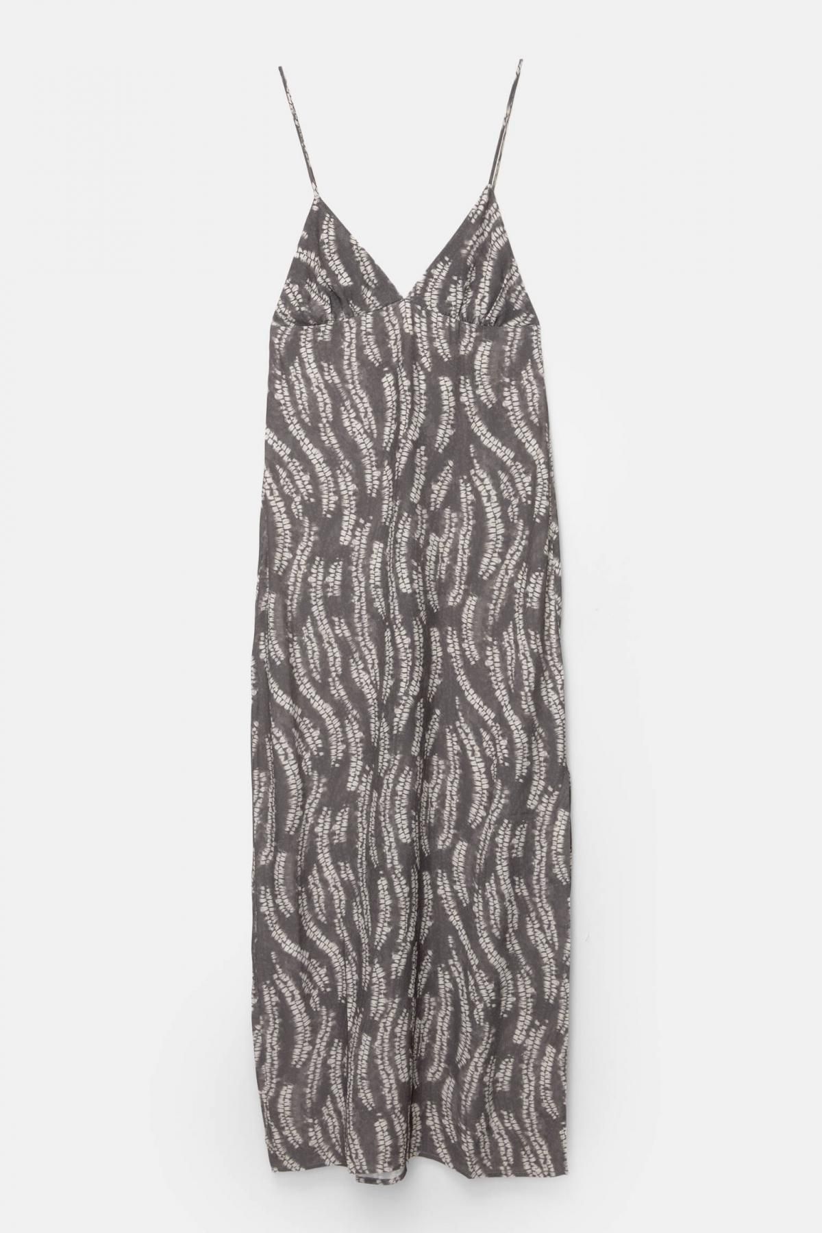 풀앤베어 프린트 스트랩 브이넥 슬립 미디 원피스 7394/370 BLUE - 상품 이미지