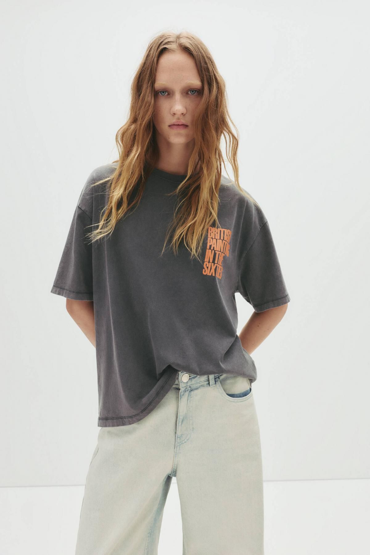 풀앤베어 트렌디 그레이 라운드넥 프린트 반팔 티셔츠 7151/388 ANTHRACITE GREY - 상세 이미지 2