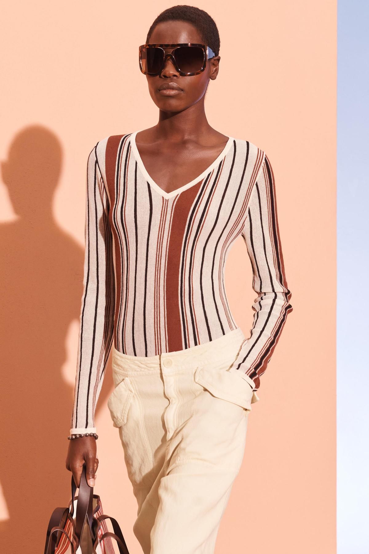자라 스트라이프 브이넥 린넨혼방 니트 스웨터 2893/900 STRIPED - 상세 이미지 3