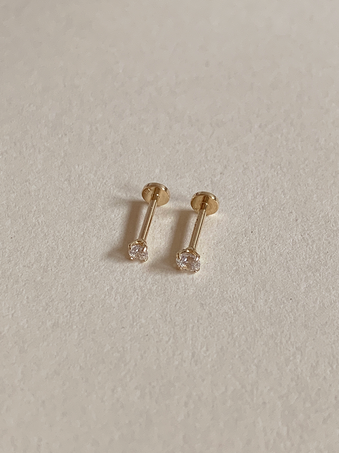 14k 베이직 인터널 큐빅 라블렛 피어싱 2mm 바 두께 0.8mm